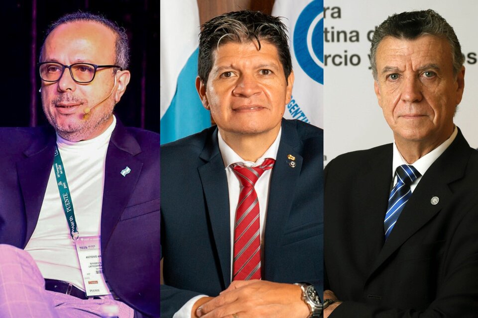 Aracre, de Syngenta; González, de CAME, y Grinman, de la Cámara de Comercio.