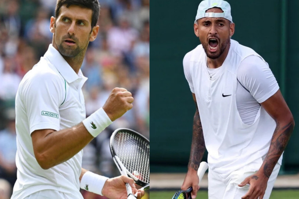 Novak Djokovic y Nick Kyrgios se enfrentarán en la final de Wimbledon. (Fuente: AFP)