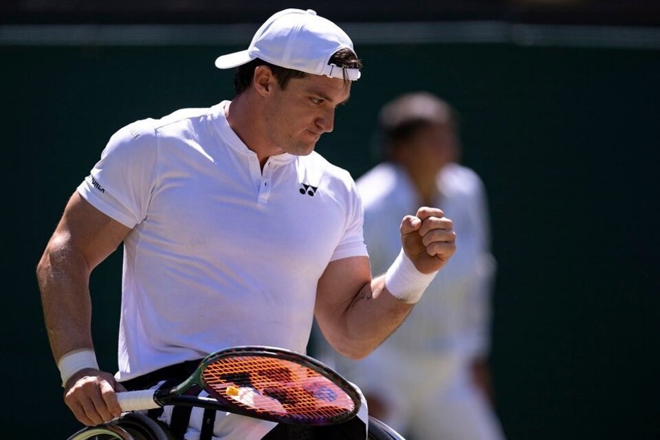 El cordobés Gustavo Fernández se consagró campeón en Wimbledon. Imagen: @gustifernandez4. 