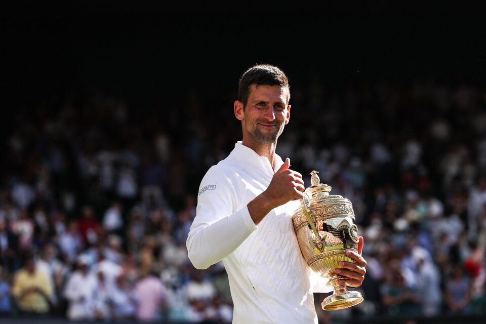 Novak Djokovic, campeón por séptima vez en Wimbledon. (Fuente: AFP)