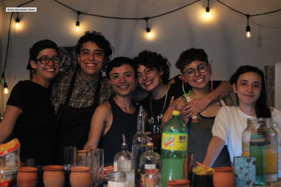 Paulina, Alicia, Vivián, Valentina, Linda y Valerie; impulsoras de La Comuna Lencha-trans en Ciudad de México.