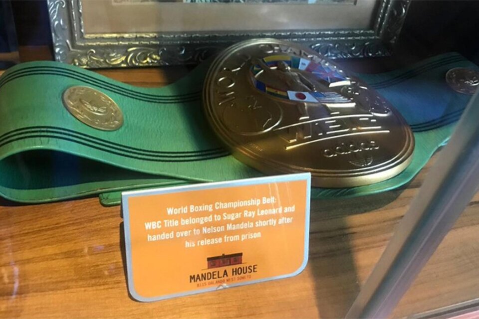 El cinturón que "Sugar" le regaló a Mandela y ahora fue robado. (Fuente: Archivo El Gráfico)