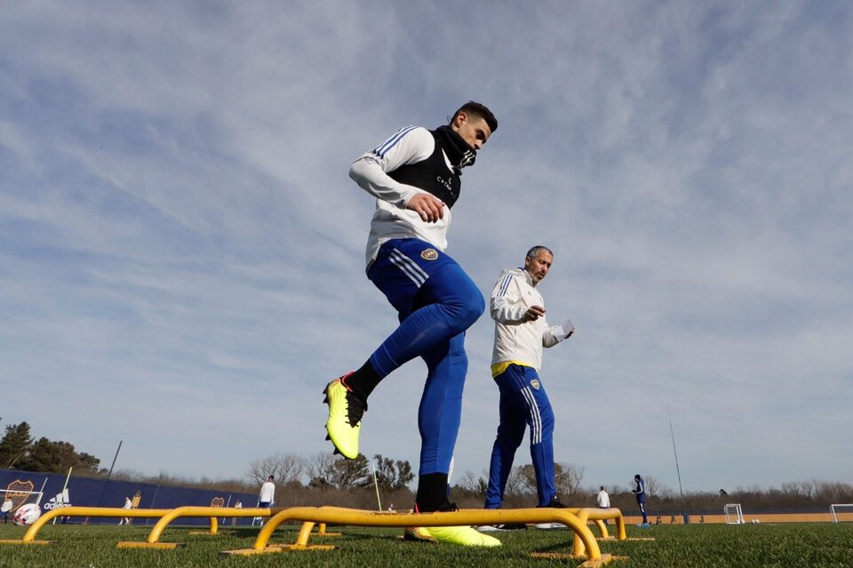 Martín Payero, flamante refuerzo xeneize, se entrenó en Ezeiza. (Fuente: Foto Prensa Boca)