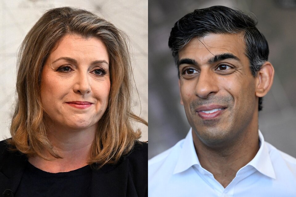 Penny Mourdant y Rishi Sunak, principales candidatos a suceder a Boris Johnson. 