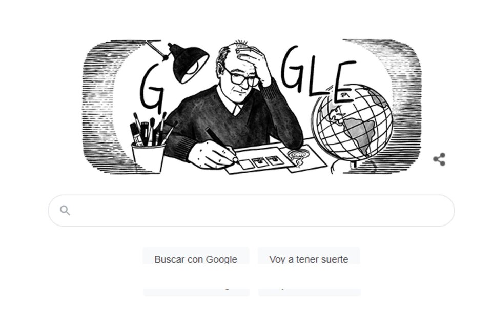Google homenajea a Quino con un doodle temático en el 90º anviersario de su nacimiento.