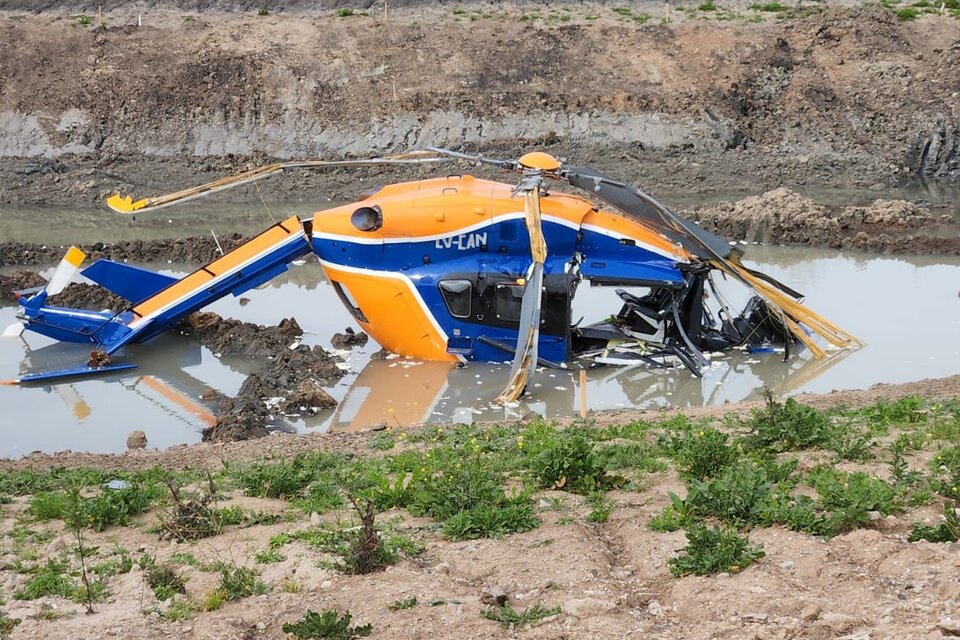Cayó un helicóptero en Don Torcuato.  Imagen: Ministerio de Seguridad PBA.