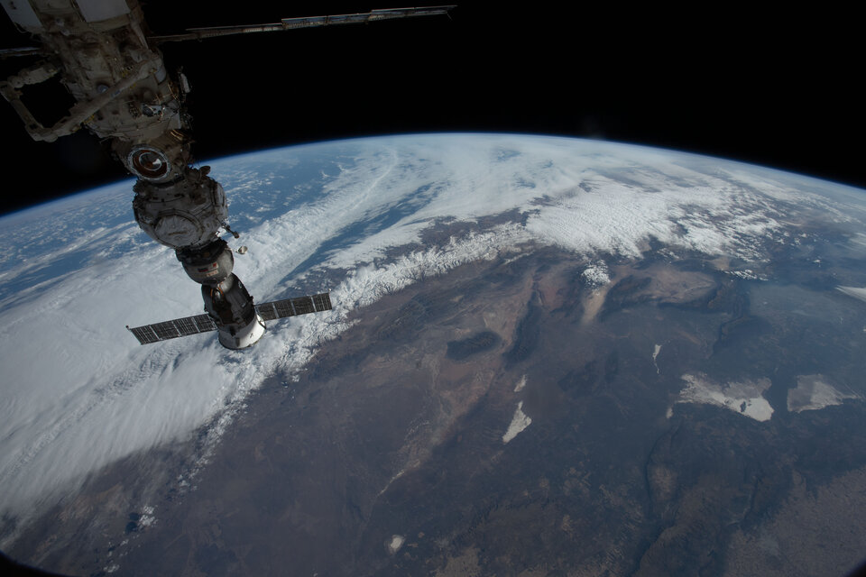Fotografía de la zona centro de Argentina desde la Estación Espacial Internacional. Foto: NASA