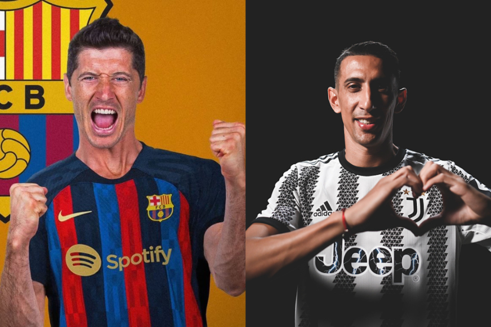 Robert Lewandowski y Ángel Di María serían titulares.  (Fuente: Barcelona y Juventus)