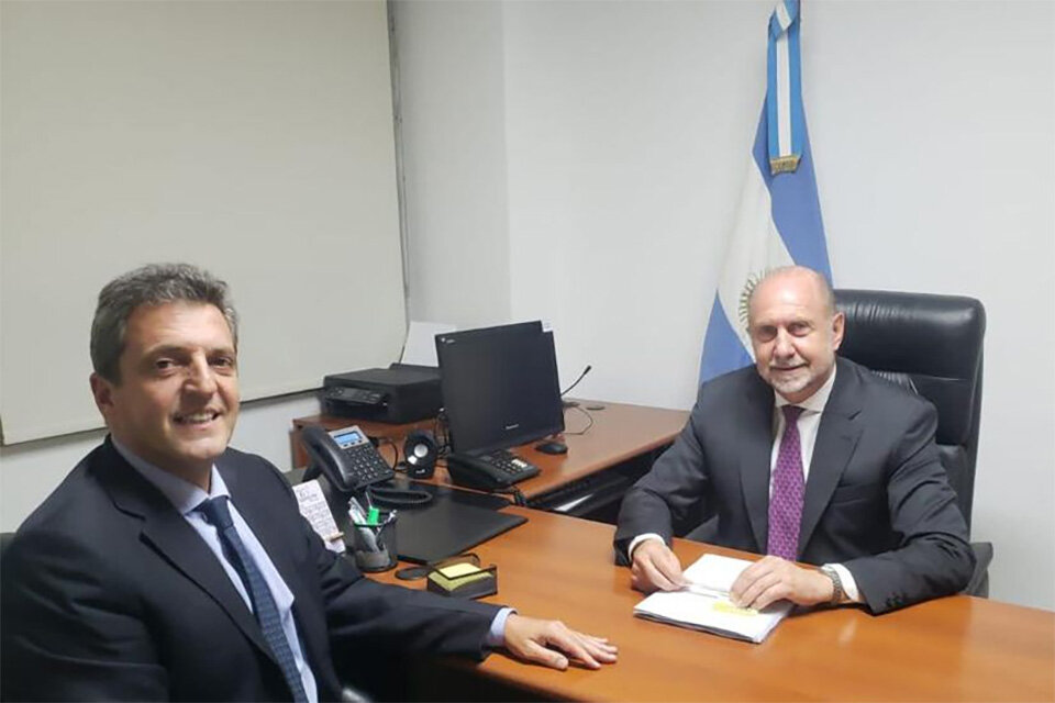 Sergio Massa y el gobernador Omar Perotti.