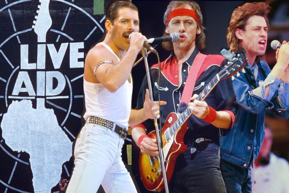 Freddie Mercury, Mark Knopfler de Dire Straits y Bob Geldof