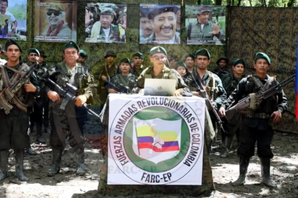 Disidencias de las Fuerzas Armadas Revolucionarias de Colombia en su video / Foto: Captura