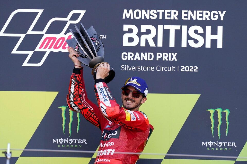 El italiano Francesco Bagnaia (Ducati) ganó su cuarta carrera de la temporada (Fuente: EFE)