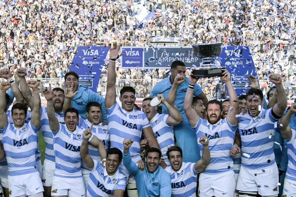 El alocado festejo de Los Pumas por un triunfo espectacular ante Los Wallabies (Fuente: AFP)