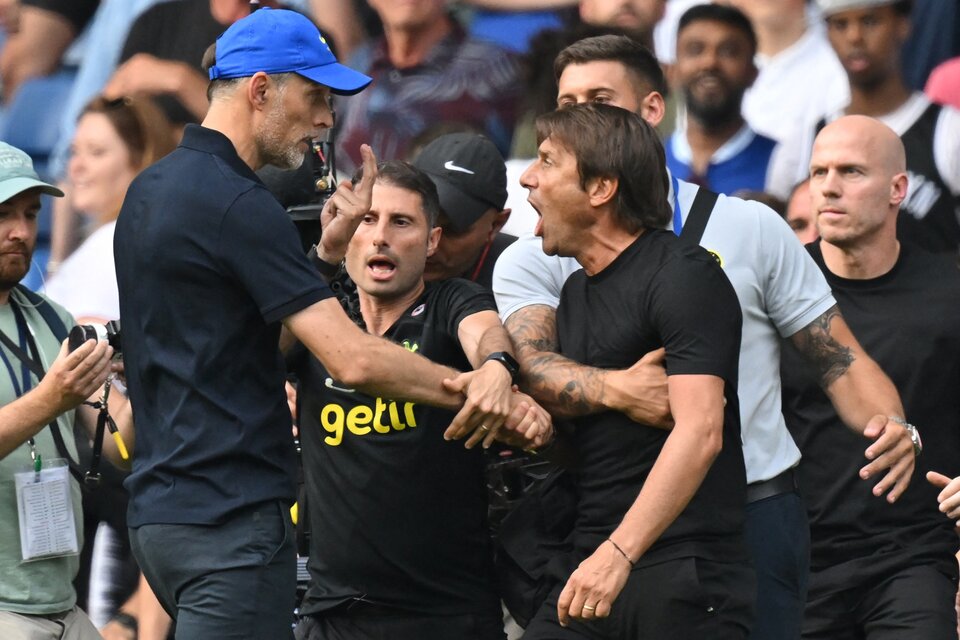 La imperdible pelea entre Tuchel y Conte en Chelsea-Tottenham (Fuente: AFP)