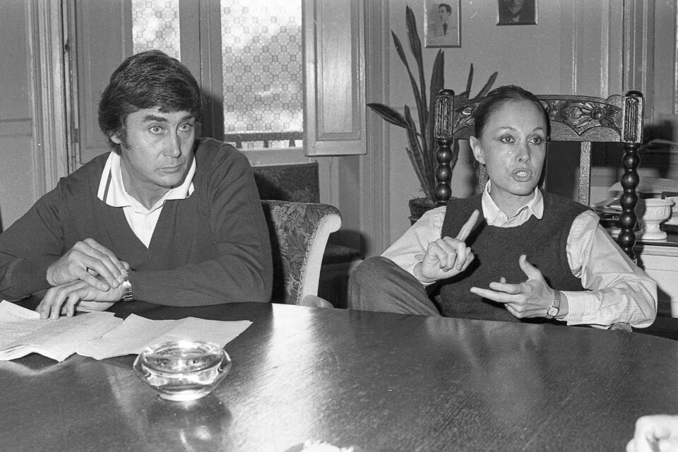 Rodolfo Bebán junto a la actriz Thelma Biral. (Fuente: Télam)
