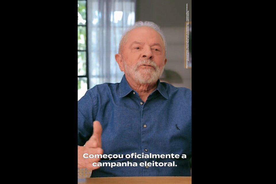 Lula presentó este martes 16 un video de campaña / Captura del Twitter de Lula