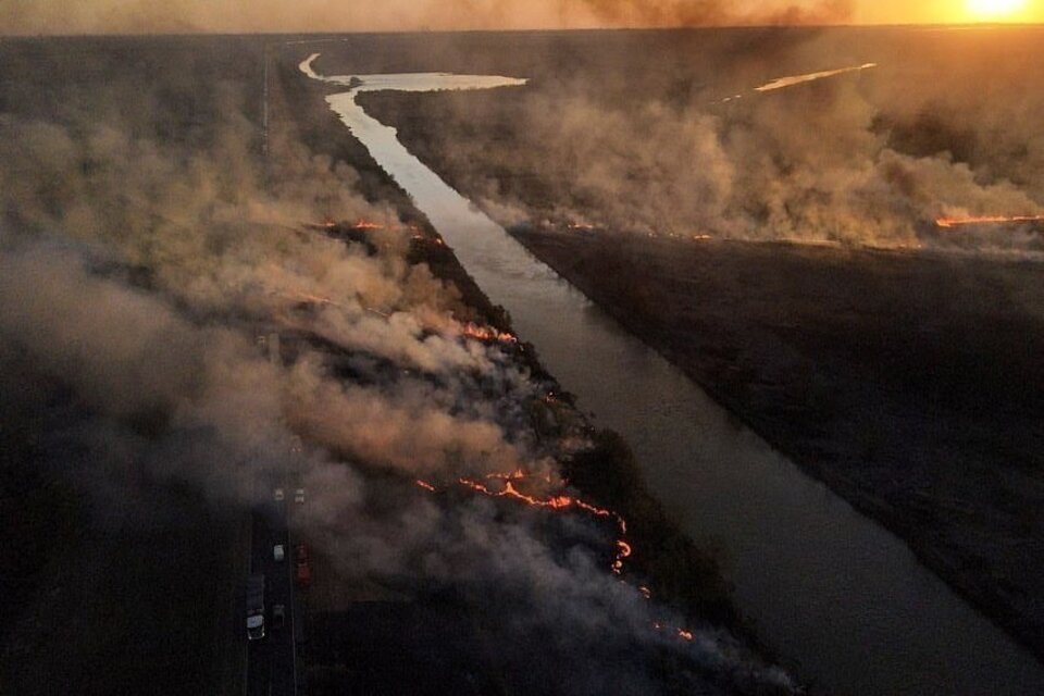 Fernández manifestó que los incendios "afectan al ambiente y a la salud de millones de argentinos y argentinas" (Foto: @alferdez).
