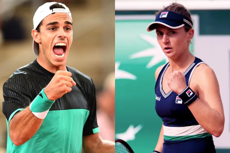 Francisco Cerúndolo y Nadia Podoroska  debutarán este lunes en el cuadro principal del US Open. (Fuente: ATP de Hamburgo/WTA)