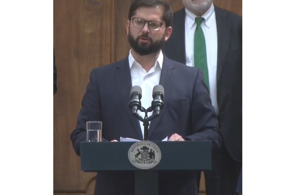 El presidente de Chile, Gabriel Boric, durante un discurso tras los cambios en el gabinete / Captura de pantalla