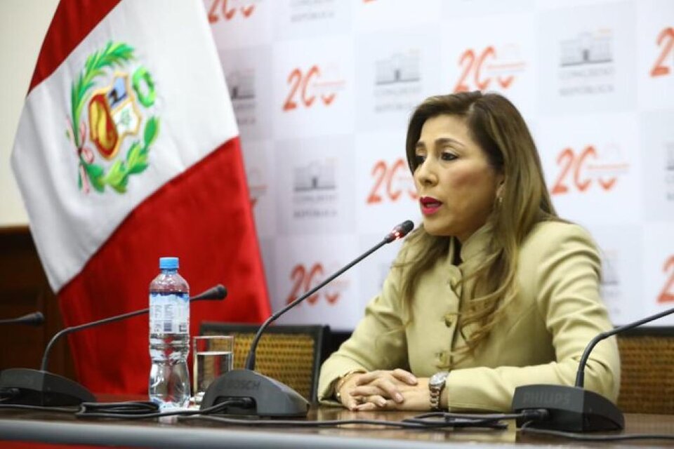 Expresidenta del Congreso de Perú, Lady Camones / Twitter Congreso de Perú