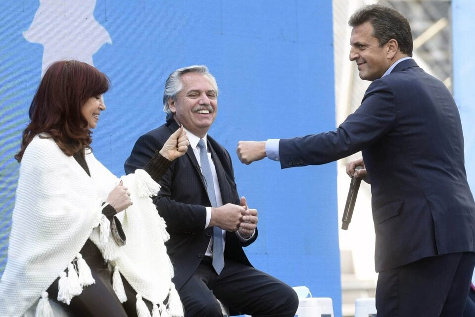 Cristina Kirchner, Alberto Fernández y Sergio Massa, el valor de la cohesión política. (Fuente: NA)