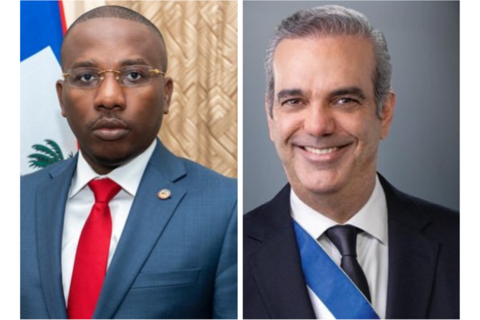 Exprimer ministro de Haití, Claude Joseph y el presidente de República Dominicana, Luis Abinader