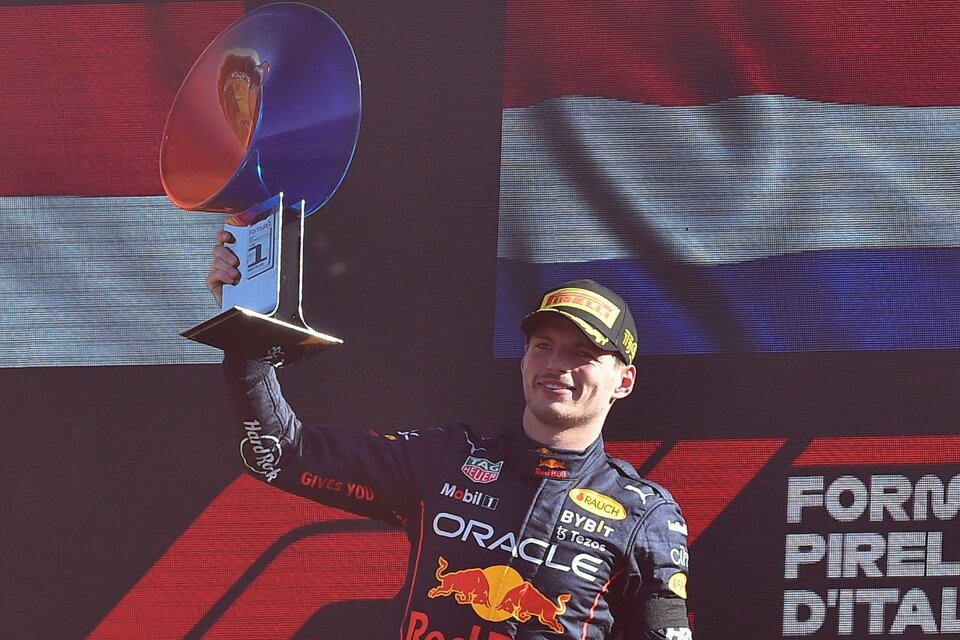 Max Verstappen festejó en el circuito de Monza. (Fuente: NA)