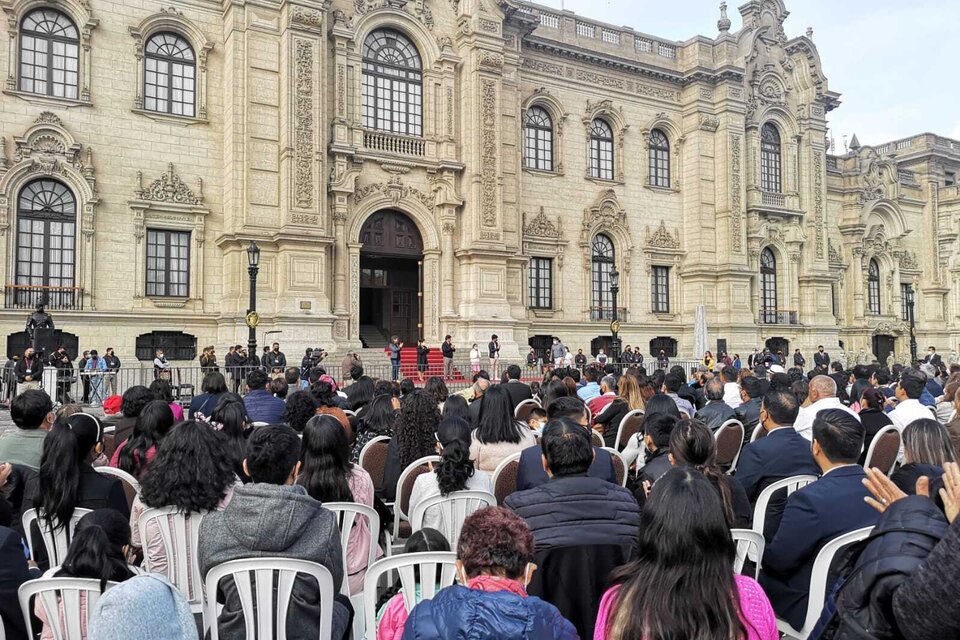 El presidente de Perú, Pedro Castillo, habla en el Palacio de Gobierno durante el Día de la Familia Peruana / Twitter de Presidencia