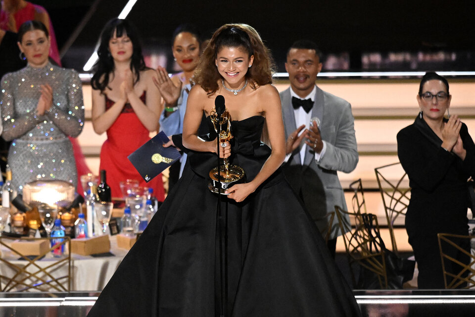 Zendaya recibió el Emmy como mejor actriz por Euphoria. (Fuente: AFP)