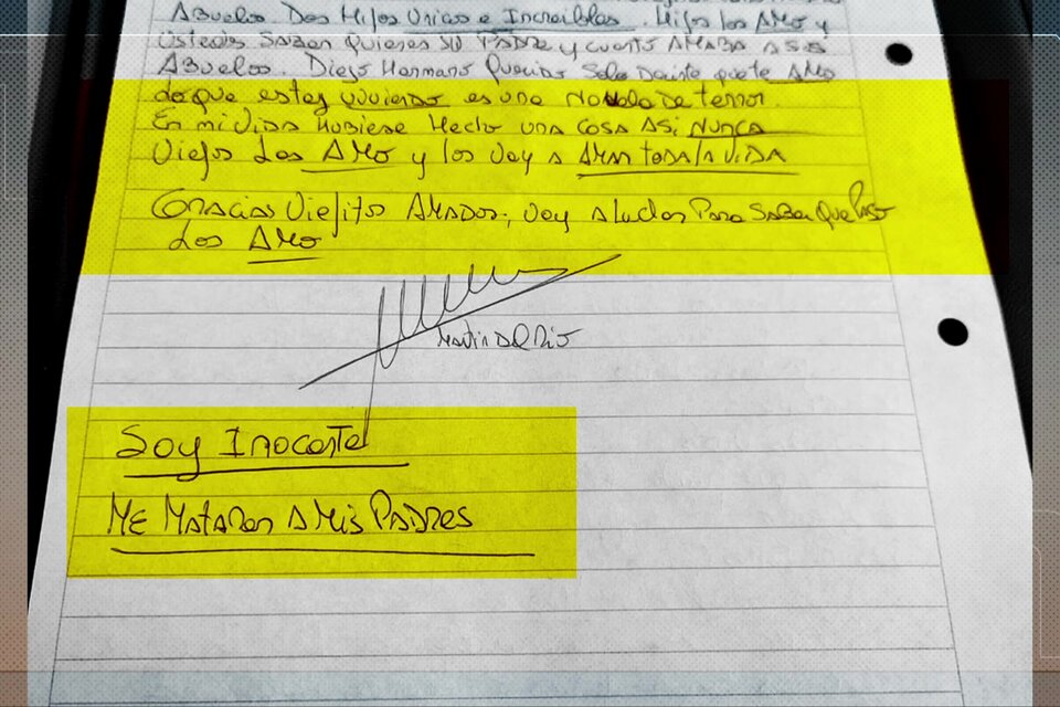 Doble crimen en  Vicente López: qué dice la carta que escribió el hijo