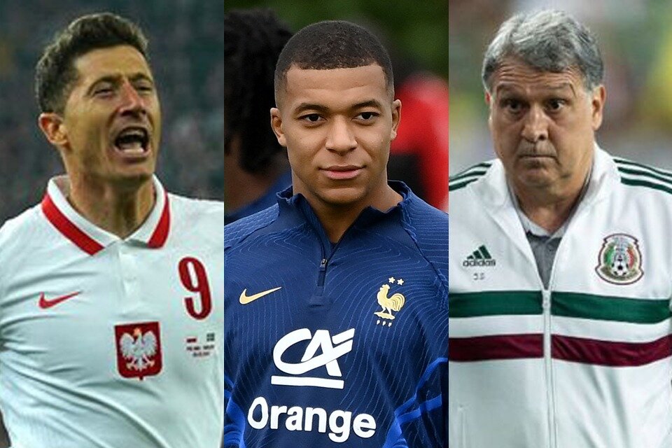 Argentina jugará segunda fecha contra el México del Tata y cierra su grupo con la Polonia de Lewandowski. ¿La Francia de Mbappé en octavos? (Fuente: AFP)