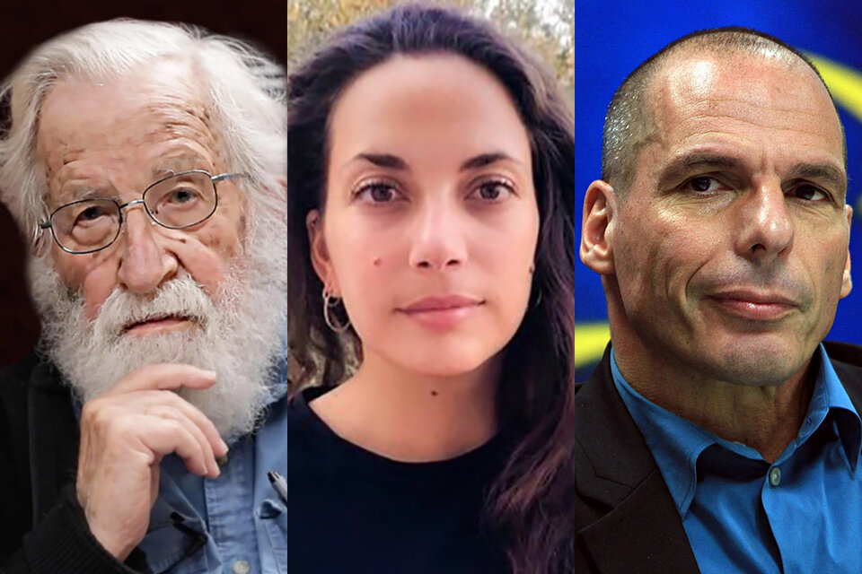 Noam Chomsky, Yara Hawari y Yanis Varoufakis, tres de los firmantes de la declaración de solidaridad con CFK.