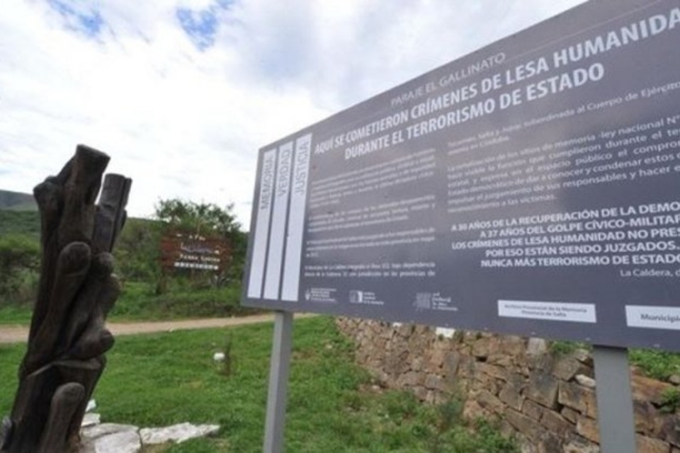 Acto en el sitio de la memoria El Gallinato  (Fuente: Gentileza El Tribuno)