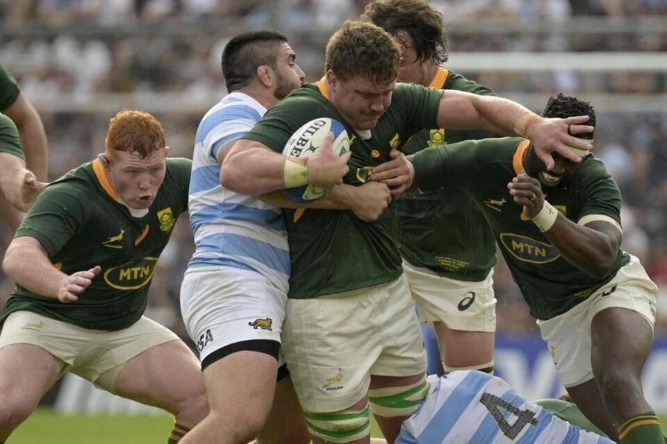 Los Pumas y los Sprinboks se enfrentan en el cierre del Rugby Championship en Durba, Sudáfrica. (Foto: AFP)