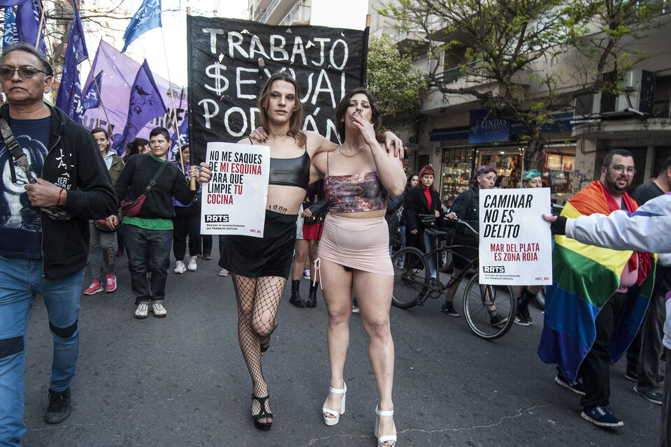 Protesta de trabajadoxs sexuales en Mar del Plata. (Fuente: Leti Starc)
