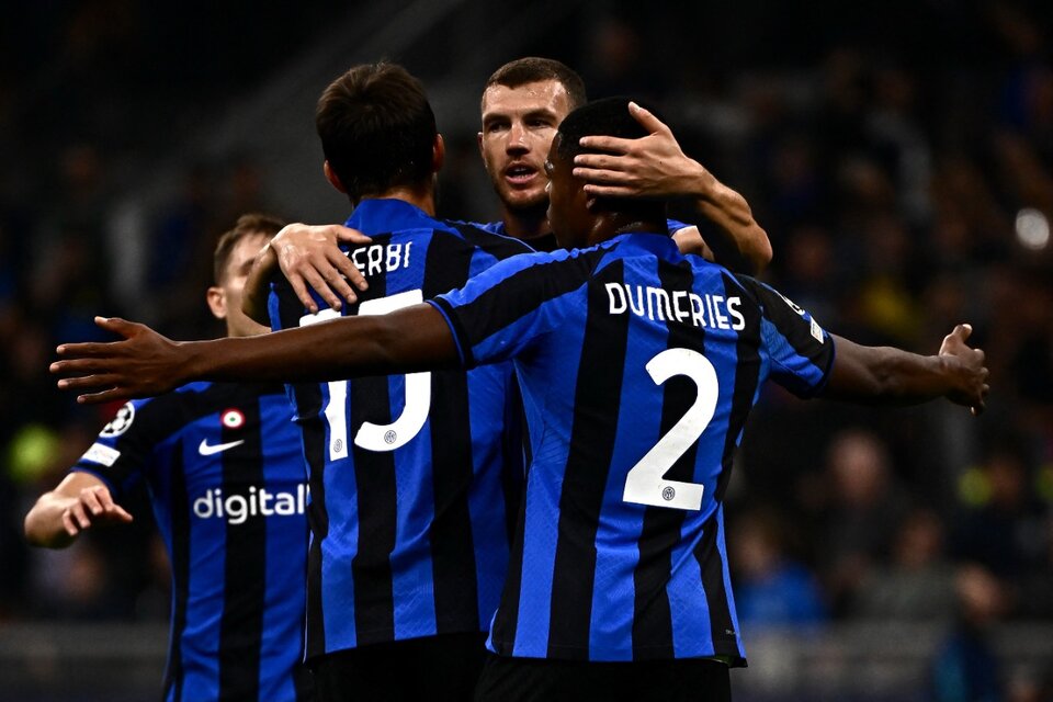 El festejo de los jugadores del Inter (Fuente: AFP)