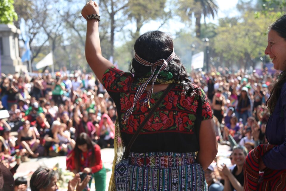 Lolita Chávez, referente de los pueblos originarios de Guatemala, lidera la Asamblea Feminista de Abya Yala (Fuente: Jose Nico)
