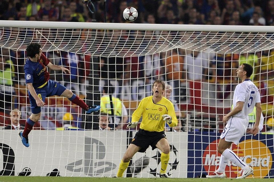 El recordado gol de Messi en su primera final de Champions, a los 22 años (Fuente: AFP)