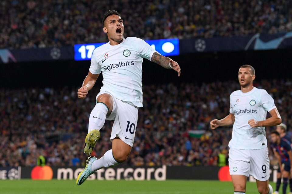 Lautaro Martínez metió un gol, una asistencia y casi lo gana con una patriada en el final (Fuente: AFP)