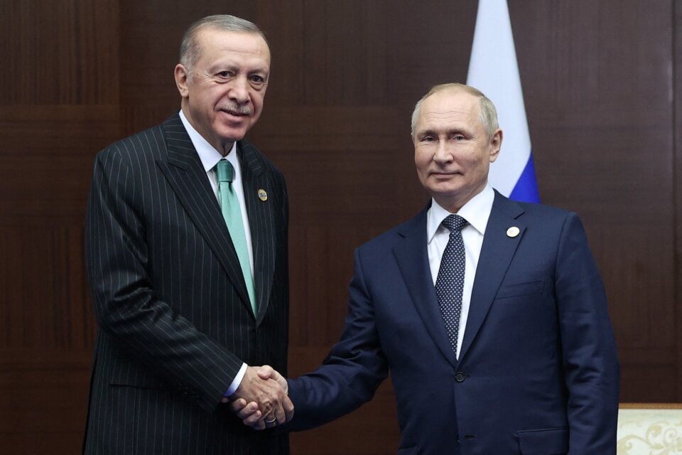 Erdogan y Putin en Kazajistán. (Fuente: EFE)