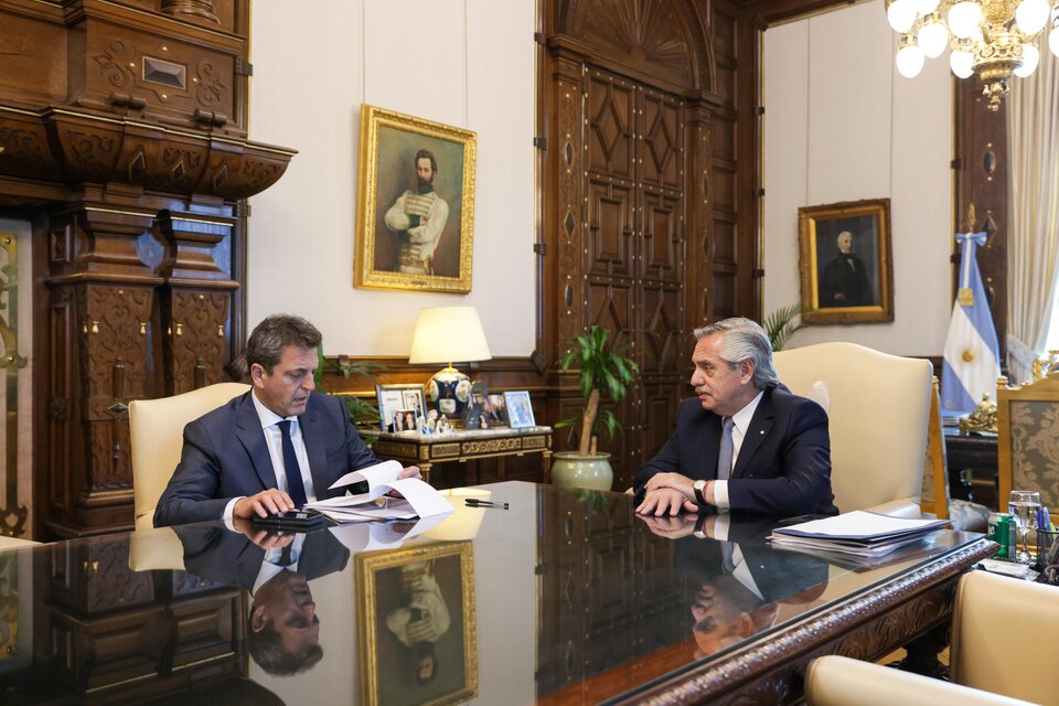 Alberto Fernández mantuvo una reunión con el ministro Sergio Massa. (Foto: Presidencia de la Nación.)