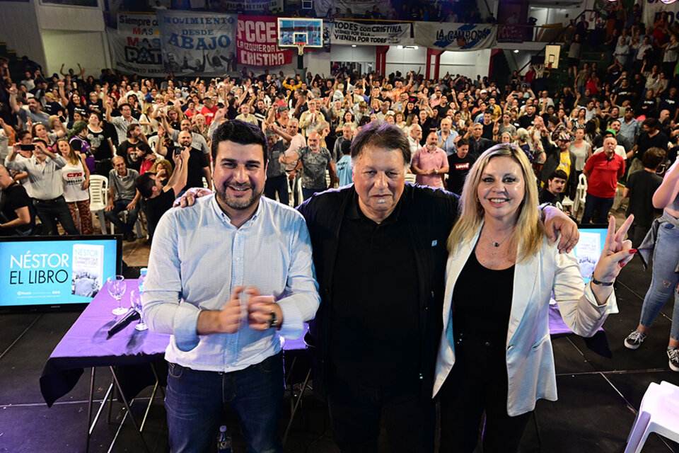 Cleri, Devoto y Sacnun en el acto de presentación del libro sobre Néstor Kirchner. (Fuente: Sebastián Granata)