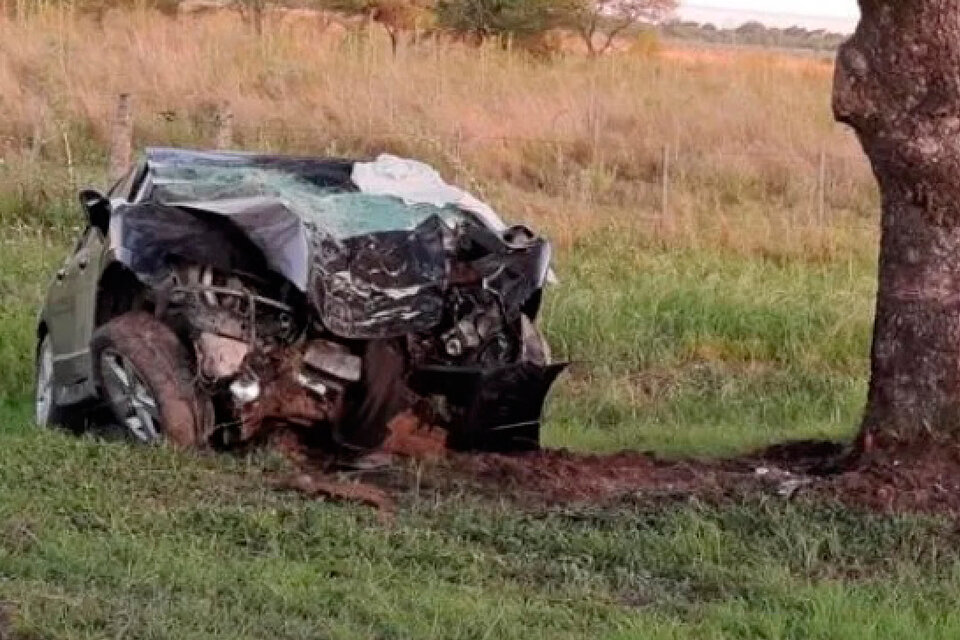 Gazzei siguió de largo en una ruta y se estrelló contra un árbol.