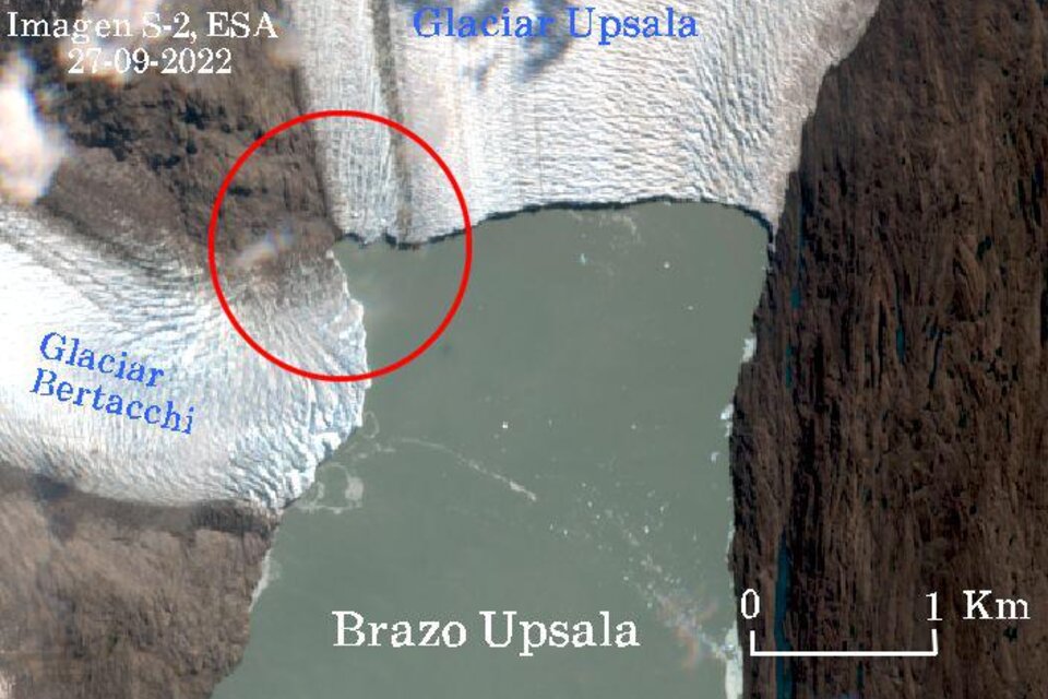 Imagenes captadas por Agencia Espacial Europea permitieron confirmar que los glaciares ya no están más unidos. 