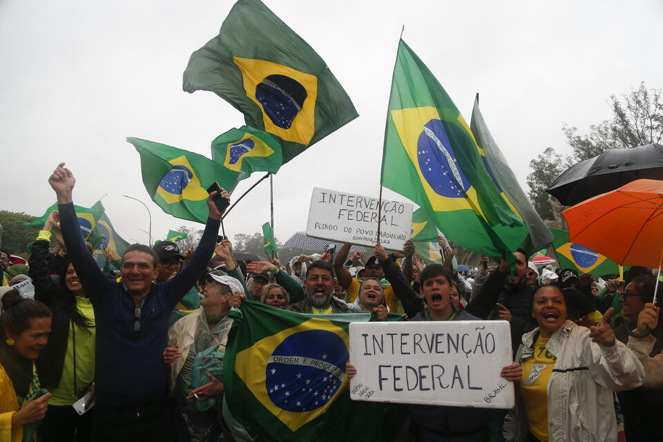 Una de las marchas de los seguidores de Bolsonaro.  (Fuente: AFP)