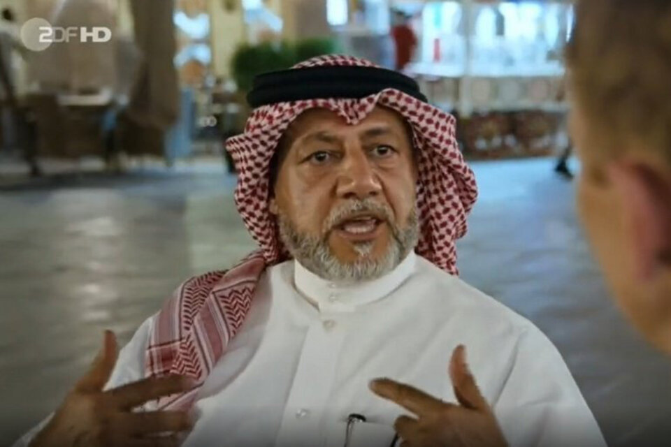 El qatarí Khalid Salman durante su malograda exposición (Fuente: Captura de vídeo )
