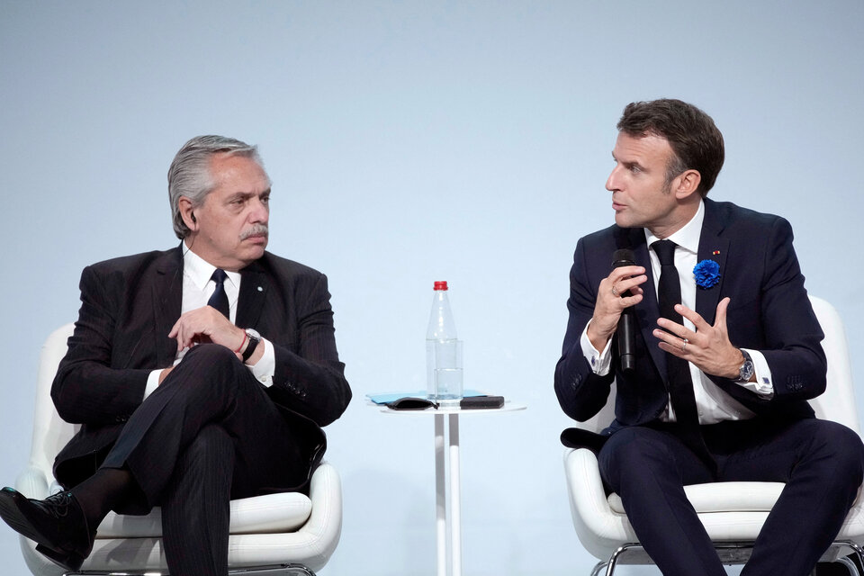 Emmanuel Macron fue el anfitrión del Foro, que contó con la participación de Alberto Fernández. (Fuente: AFP)
