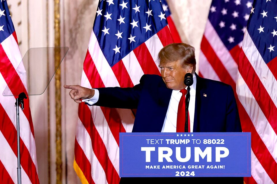 Trump anuncia su candidatura para la elección presidencial de 2024. (Fuente: AFP)