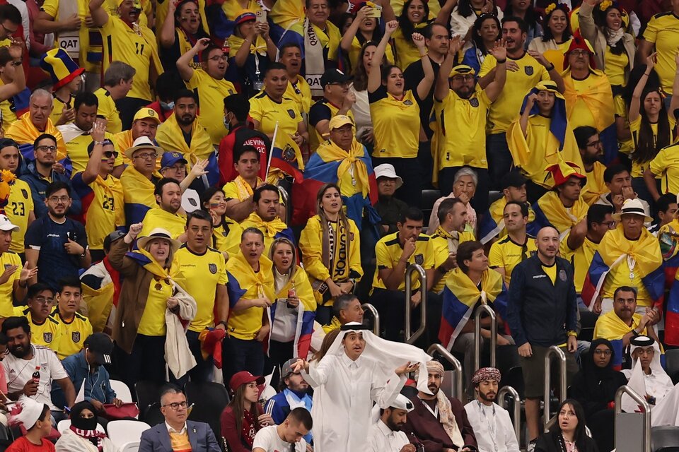 Un qatarí busca explicaciones con los ecuatorianos de fondo (Fuente: AFP)