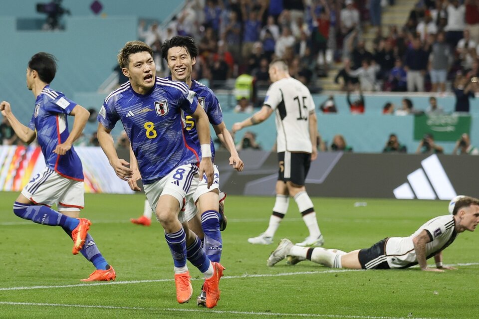 Ritsu Doan festeja el gol del empate, pero todavía faltaba lo mejor para Japón (Fuente: AFP)
